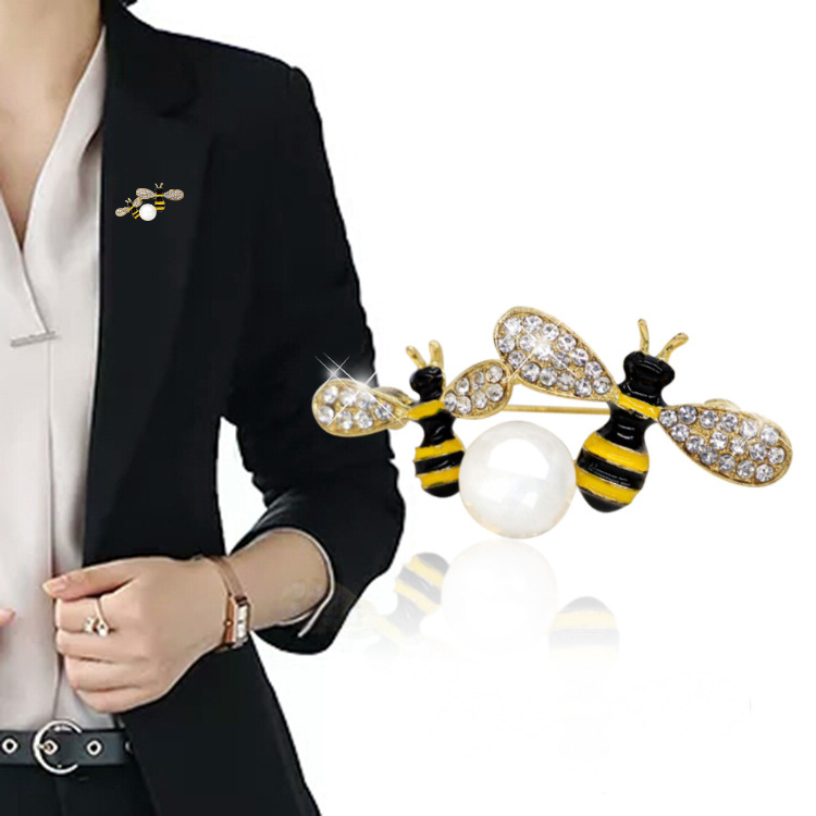 韩国新款高档珍珠胸针时尚风胸花水钻个性丝巾扣蝴蝶别针批发详情67