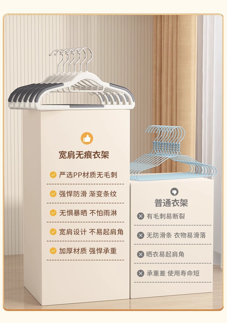 批发家用衣架挂衣无痕防滑衣服架防肩角双位衣架干湿两用衣服撑子详情15