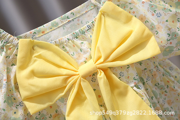 Niña vestido verano algodón floral manga burbuja niño princesa vestido verano mujer bebé vestido de verano falda manga corta pic 27