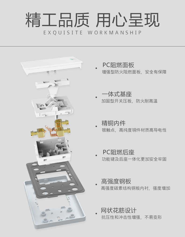 Delixi 118 household panel, one-plug six-way with switch, four-plug single and double control five-hole wall socket switch pic 19