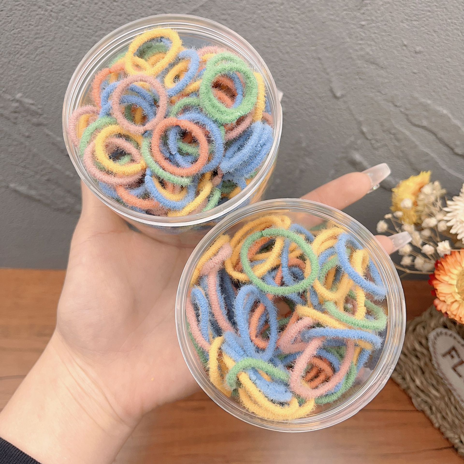 不伤发 儿童 皮筋弹性好发圈拇指扎头发女童头绳女黑色儿童橡皮筋详情20