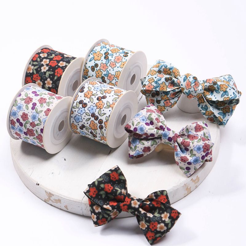 Double-sided color-block printed chiffon webbing, DIY bow hair accessory, gift flower packaging, collar flower accessory pic 2