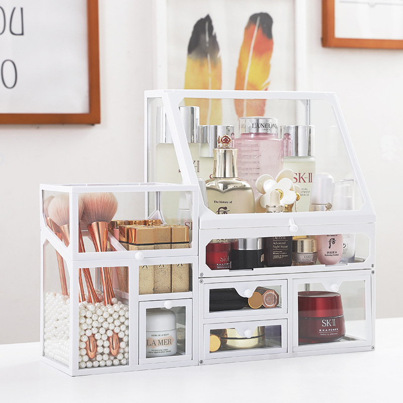 面膜收纳盒亚克力透明抽屉式口红护肤品桌面整理盒化妆品置物架详情41