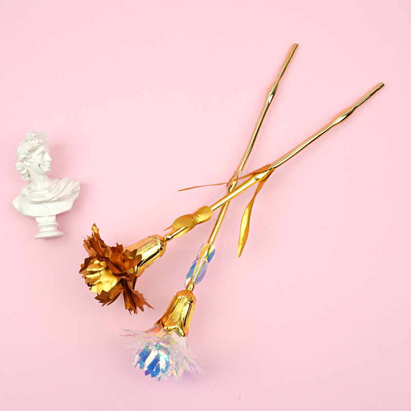 情人节24K彩金金箔玫瑰康乃馨 圣诞节玫瑰带礼盒活动赠品批发母亲节礼品详情19