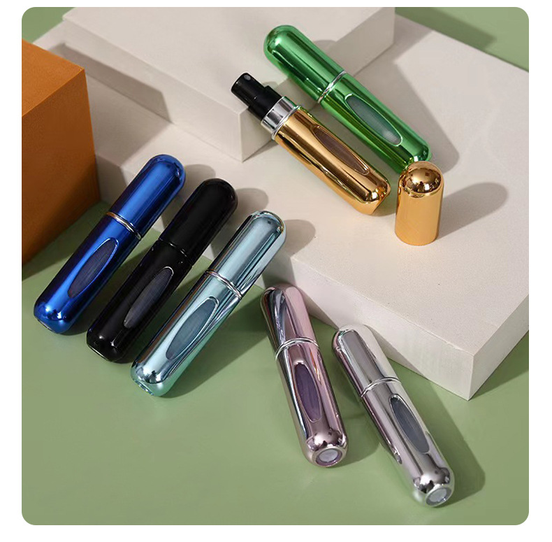 5ml aluminum shell mini perfume bottle, plastic inner liner hydrating spray bottle, portable multi-color dispensed cosmetic bottle pic 18