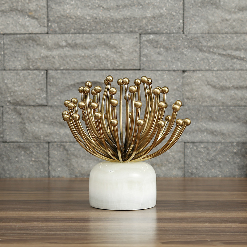 European-style metal ornaments, sunflower ornaments, marble, American-style home decoration accessories, sample room, European-style living room ornaments pic 6