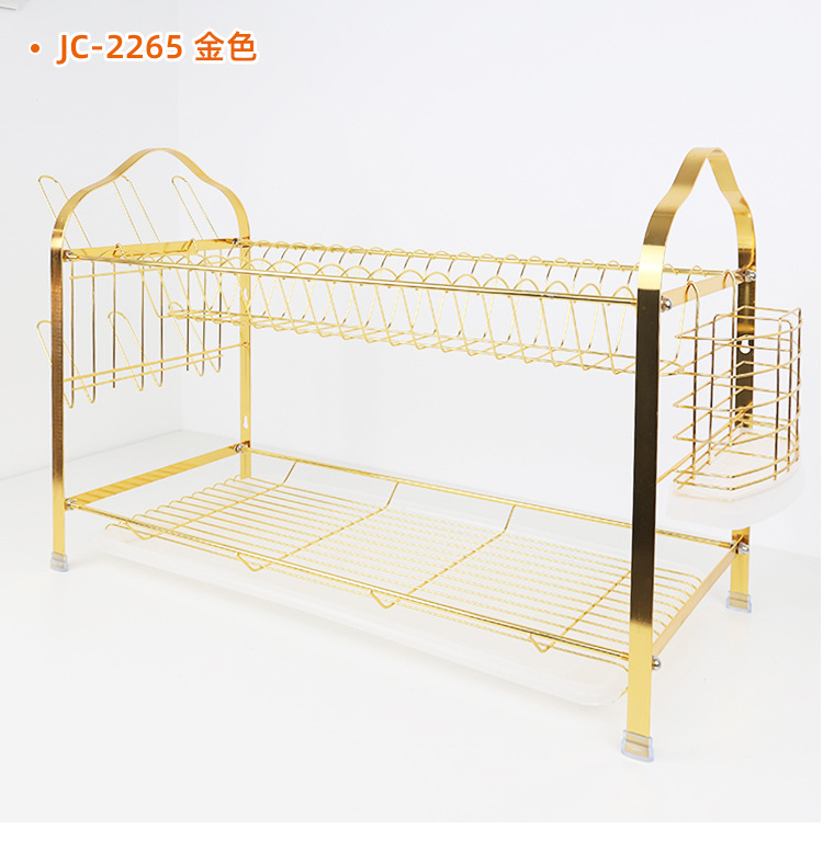 不锈钢碗碟沥水架家用放餐具筷子厨房置物架多功能台面双层收纳架详情30