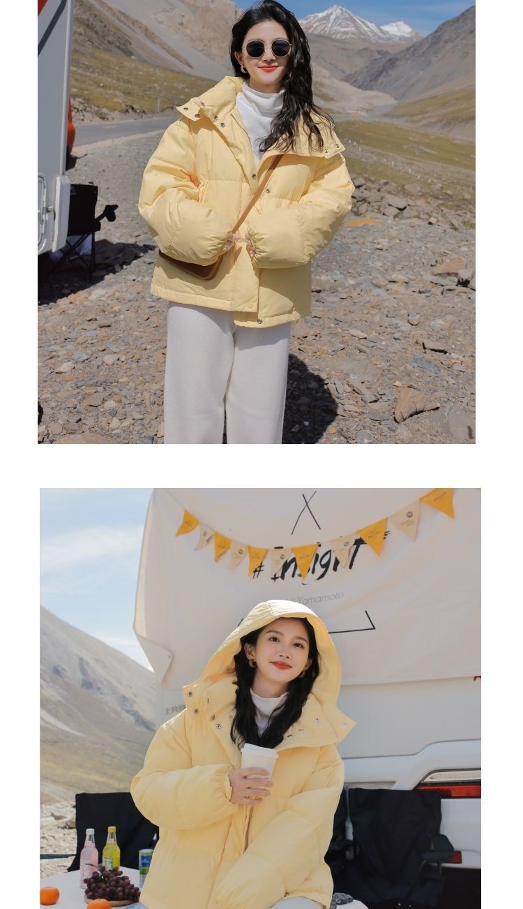 短款羽绒服女2024年新款小个子白鸭绒奶黄包宽松韩版冬季学生外套详情14