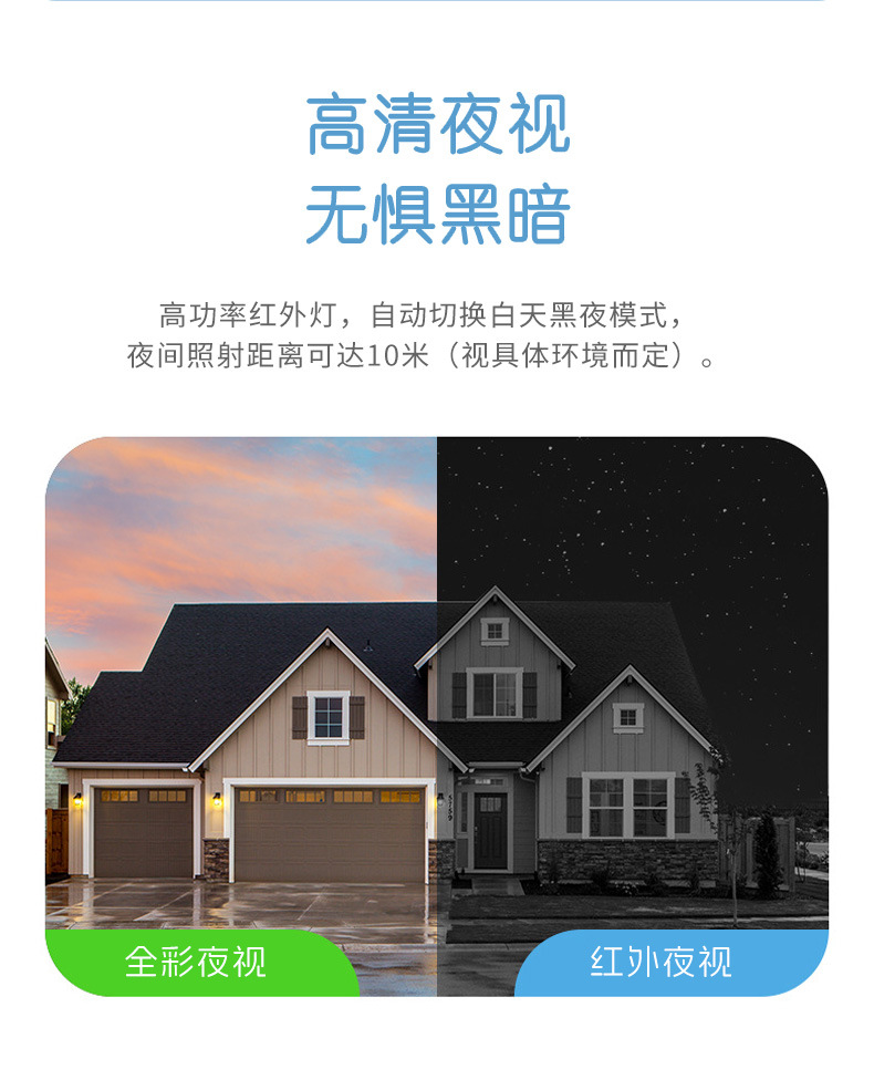 无线低功耗摄像头智能摄影手机远程高清网络全彩夜视监控家用室外详情7