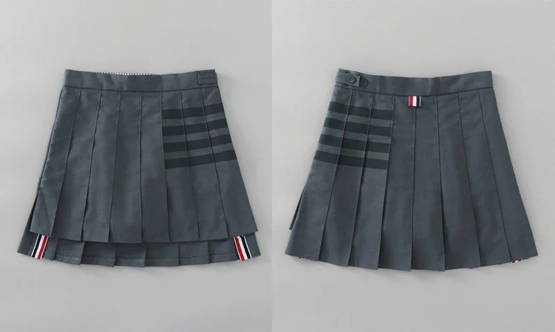 The new TB college style four-bar high-waisted pleated skirt in the summer of 2019 in Europe and America is A bestseller. The A-line skirt is short in the front and long in the back to prevent exposure pic 14