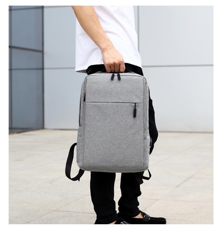 Cross-border backpacks, simple notebooks, business computer bags, campus student schoolbags, trendy travel backpacks that can be printed with logos pic 47