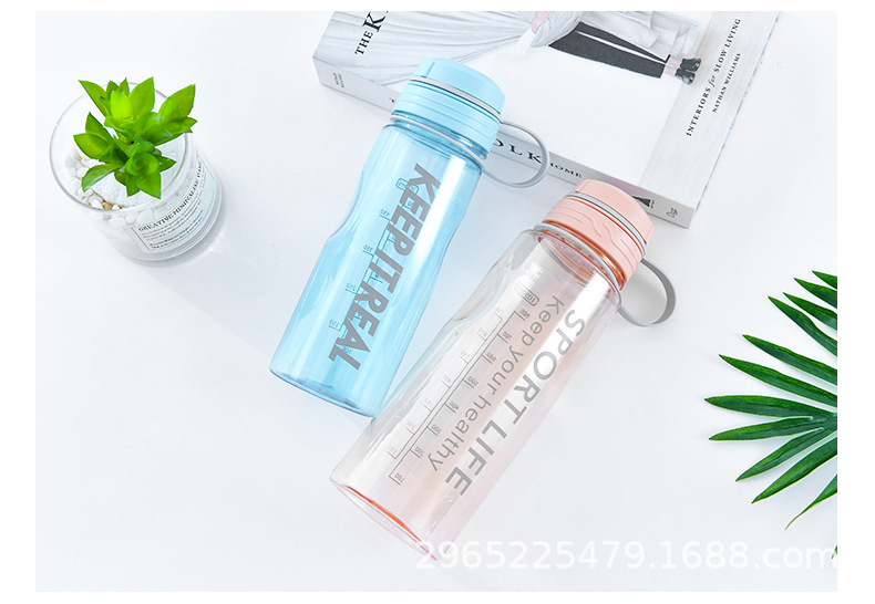 Portable sports water bottle, large portable cup, simple space cup, fashionable new style, large-capacity plastic water cup pic 11
