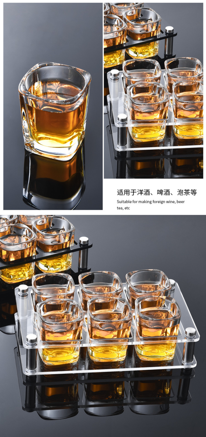 Popular online bestsellers: Square cup, glass liquor cup, acrylic beer mug set, ktv wine glass stand, small wine glass for home use pic 15