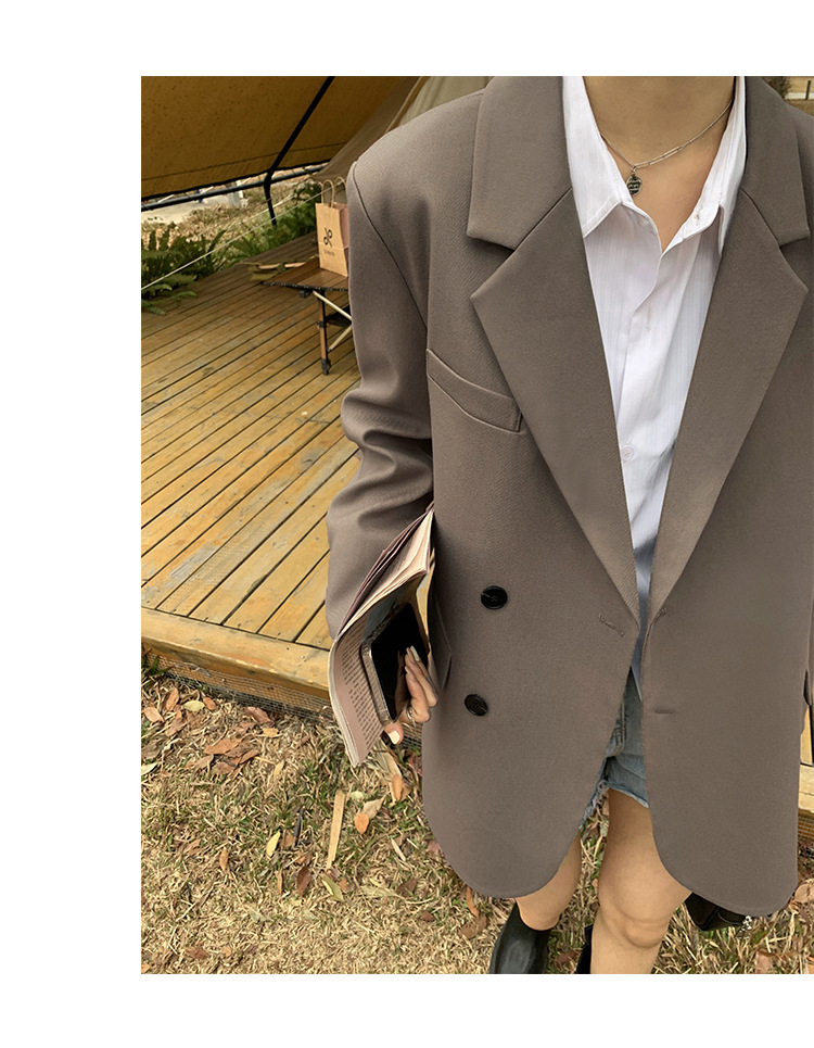 西装外套女春秋2023新款韩版炸街小个子薄款宽松气质休闲小西服详情3