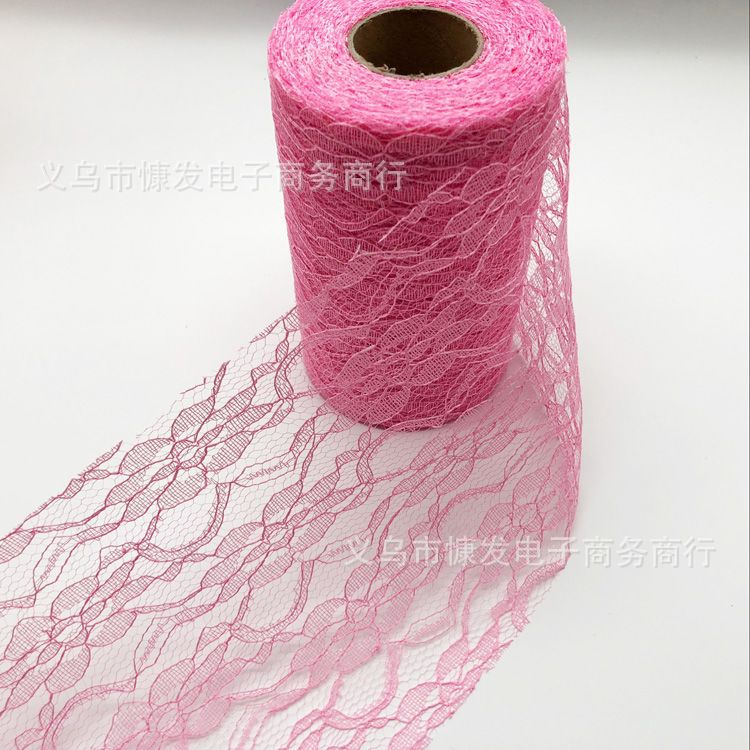 6-inch 25-yard orchid lace roll decoration material, diy fabric, wedding decoration supplies, American mesh roll pic 21