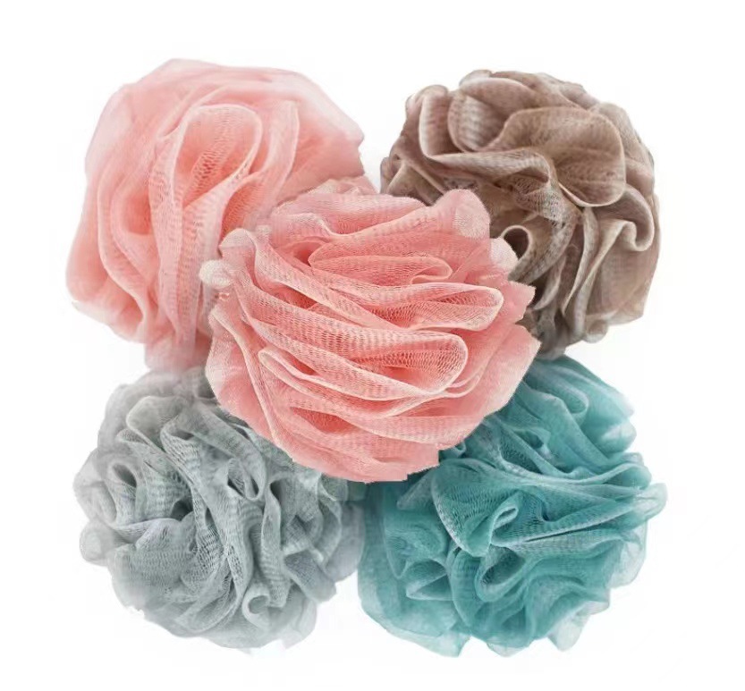 Customizable styles of bath balls from the original manufacturer, including bubble nets, bath sponges, bath balls, GRS recycled materials, and bath flowers pic 28
