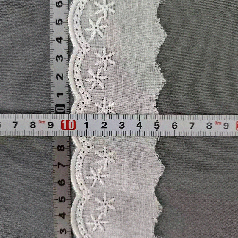 Wholesale of cotton embroidered lace, hollowed-out lace, embroidered skirt hem, clothing accessories, milk silk, perforated, barcode 2.5 pic 58