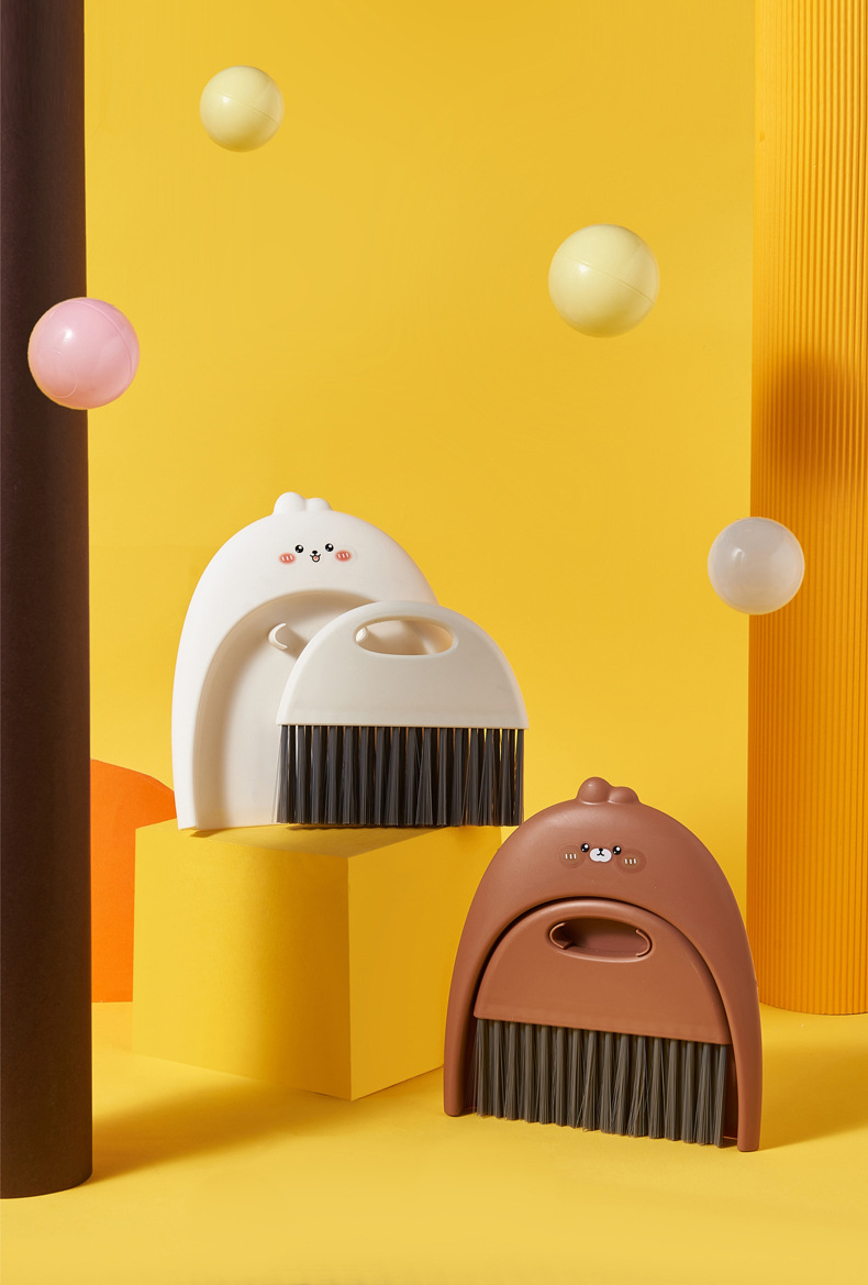 Cartoon and cute soft bristle broom, mini broom handle, children and students, computer desktop cleaning brush, dust cleaning set pic 12