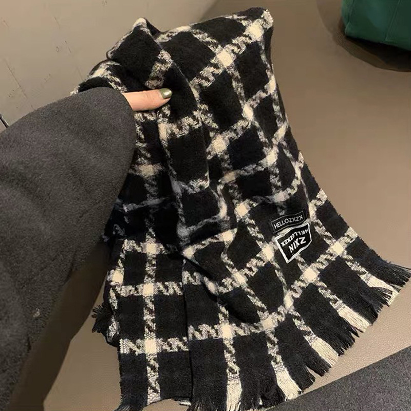 格子大集合~韩系格子流苏ins围巾女秋冬季百搭学生保暖氛围感围脖详情11