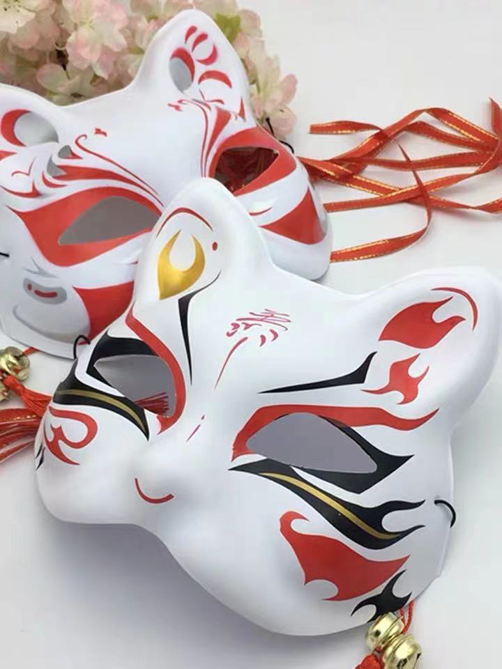 Fox mask, shining fox mask, ancient-style Hanfu masquerade ball, cosplay anime cat face fox spirit mask pic 8