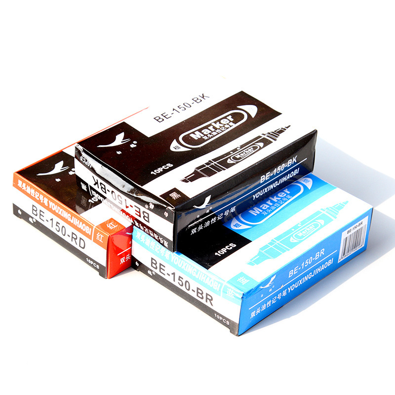 White Goose Quick-drying double-headed marker pen, large black colored outlining pen, large head pen, oil-based marker pen, logistics drawing pic 11