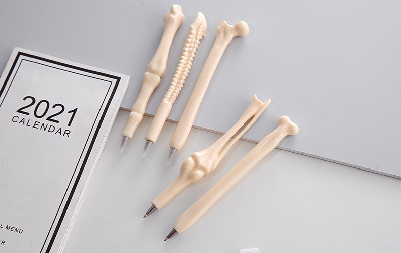 C Cross-border Exclusive bone Ballpoint pens, creative and personalized black signature pens, new and unique stationery items, funny bones pic 5