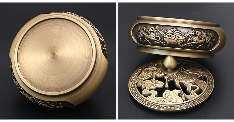 三足铜香炉纯铜沉檀香炉家用茶道香薰炉仿古盘香炉禅意熏香炉详情35