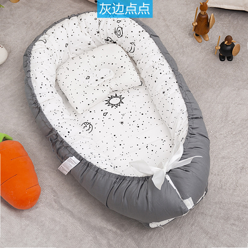 Cross-border exclusive folding, detachable and washable portable anti-pressure crib, midbed bionic fully detachable baby pillow crib pic 55