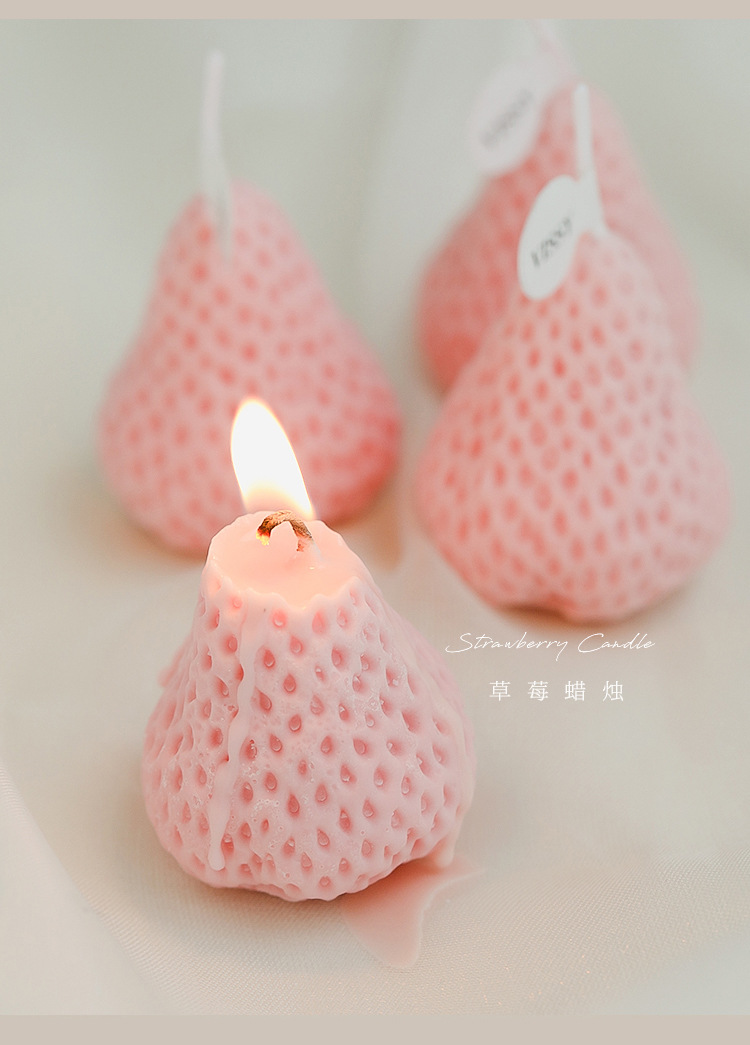 Wholesale of soybean wax scented strawberry candles pic 10