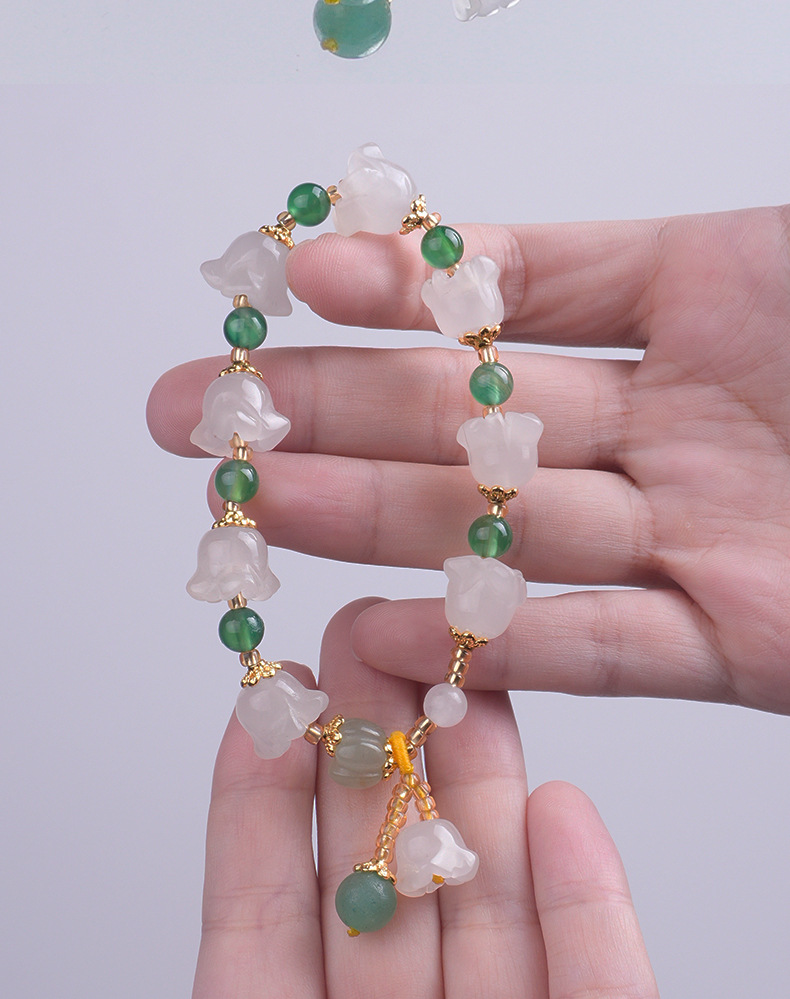天然新疆金丝玉铃兰花手串南瓜珠手链女款和田玉文玩闺蜜新爆款详情6