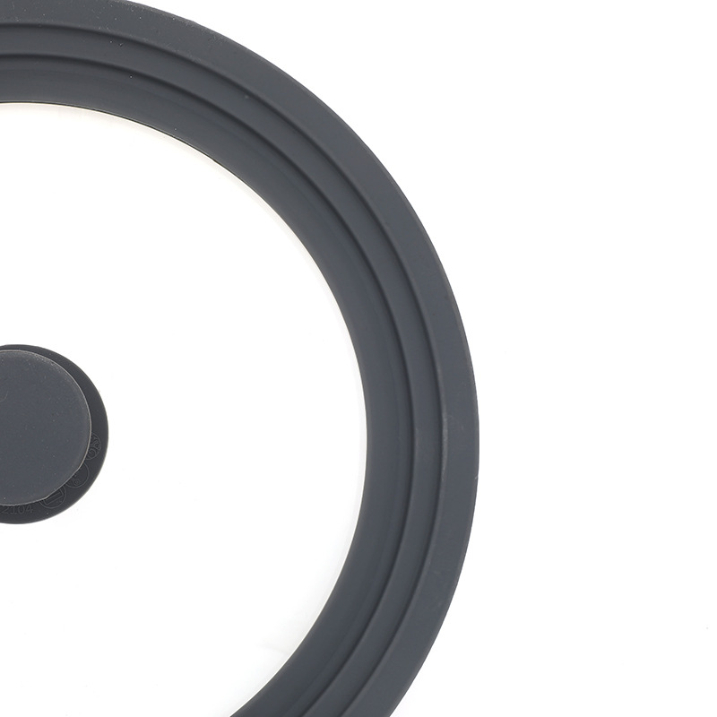 New factory-customized silicone pot lid for household use, multi-functional grey heat-resistant and anti-overflow pot lid, tempered glass pot lid pic 9