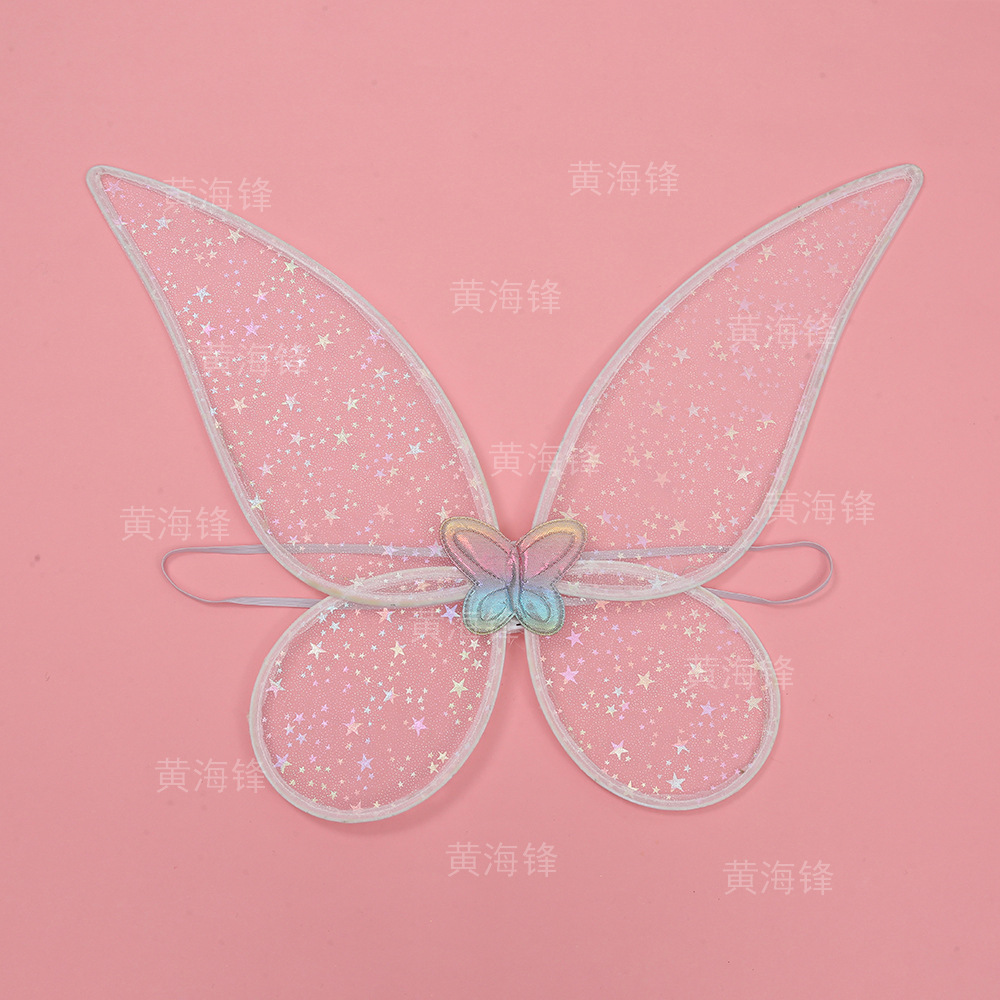 跨境圣诞节精灵翅膀套装舞会带灯单层天使翅膀魔法棒发箍三件套详情13