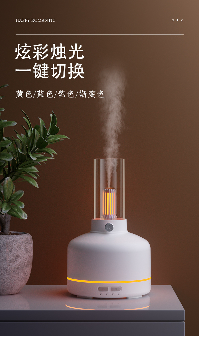 新款复古时光灯加湿器 办公家用便捷小型空气加湿器USB香薰机跨境加湿器详情8
