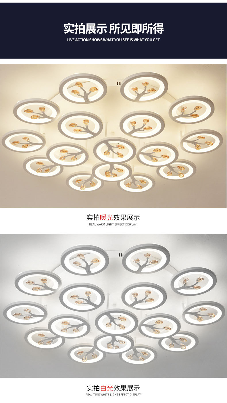2022 nuevo cristal sala de estar lámpara atmósfera simple moderno hogar dormitorio luminaria paquete led techo luz al por mayor pic 12