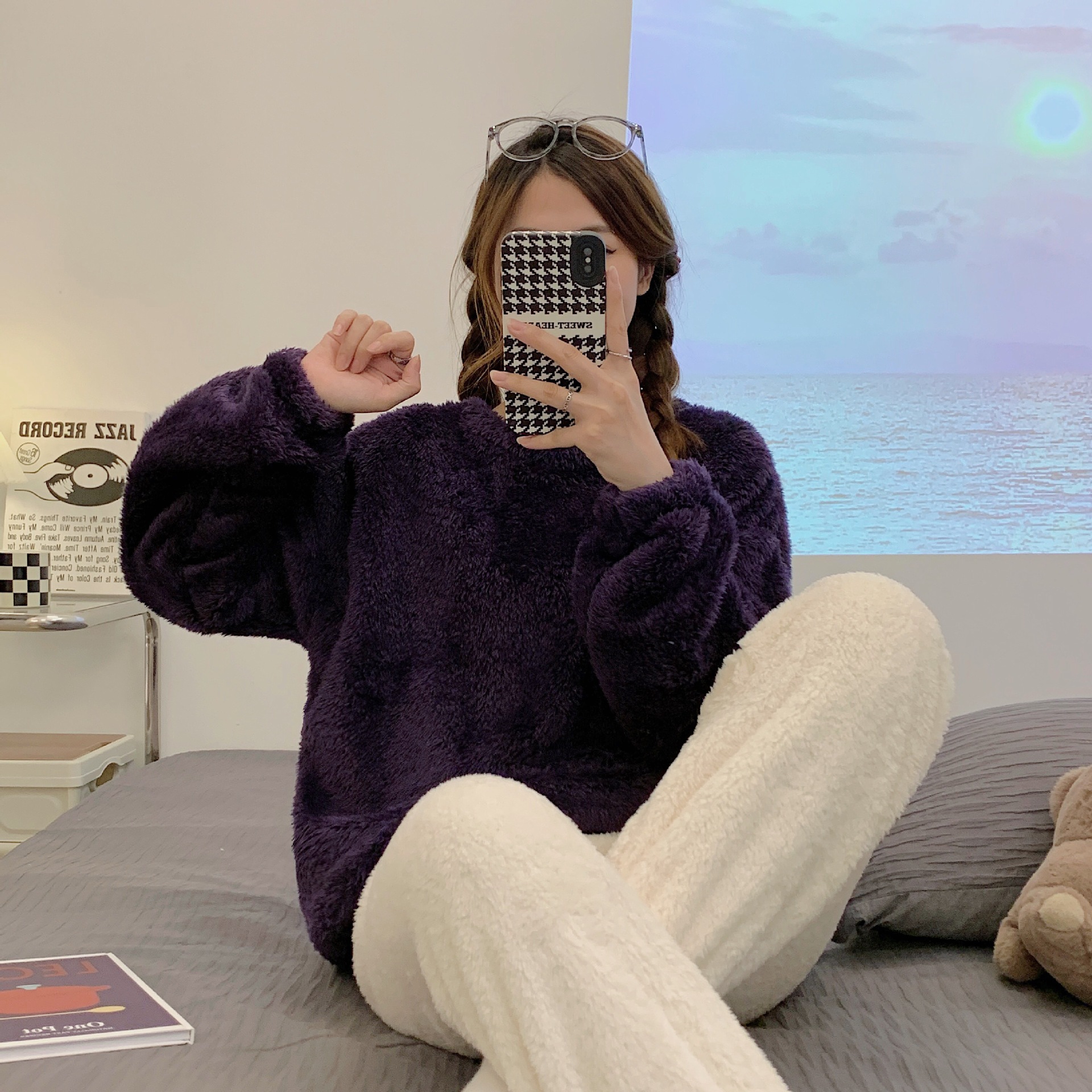 睡衣女珊瑚绒秋冬季学生加厚加绒法兰绒保暖甜美冬季天家居服套装详情22