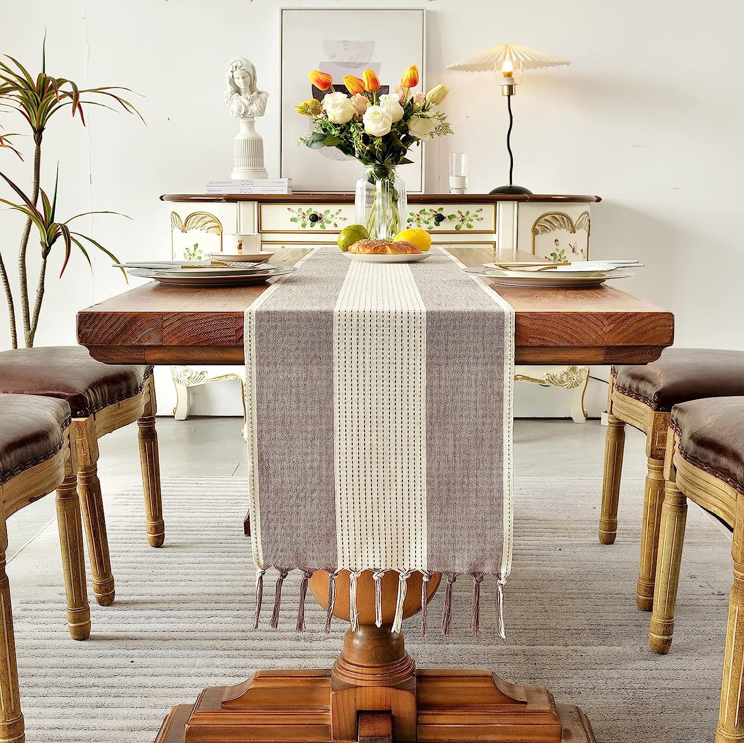 Cross-border factory direct supply table flags, American color-blocked striped tablecloths, Nordic coffee tables, long bed flags, shoe cabinet flags, tea flags pic 31