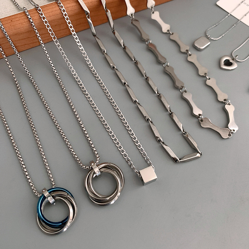 不掉色钛钢项链男潮小众设计高级感男士锁骨链个性街拍学生颈链潮详情10