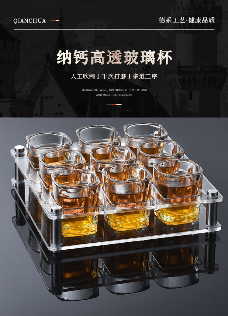 Popular online bestsellers: Square cup, glass liquor cup, acrylic beer mug set, ktv wine glass stand, small wine glass for home use pic 7