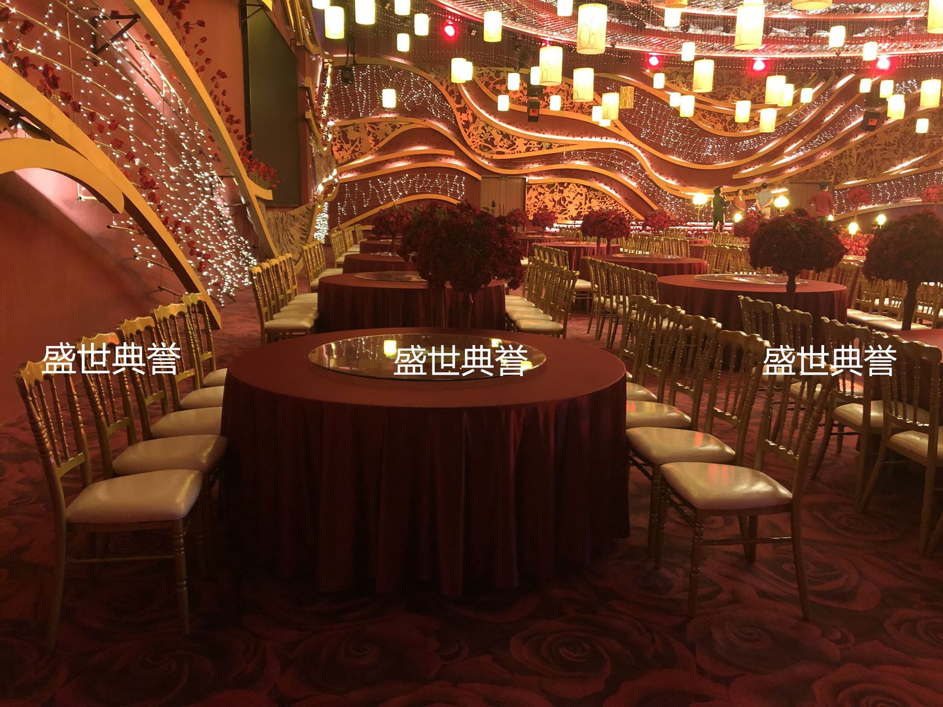 Ningbo star hotel banquet hall dining tables and chairs, banquet center catering furniture, theme wedding bamboo joint chairs, castle chairs pic 17