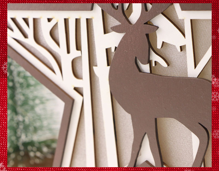 Creative Christmas decorative wood products, five-pointed star handcrafted wooden handicrafts, cross-border environmental atmosphere decorative lights pic 39