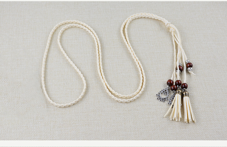 新民族风纯手工装饰腰带女细流苏百搭连衣裙时尚简约编织腰链腰绳详情6