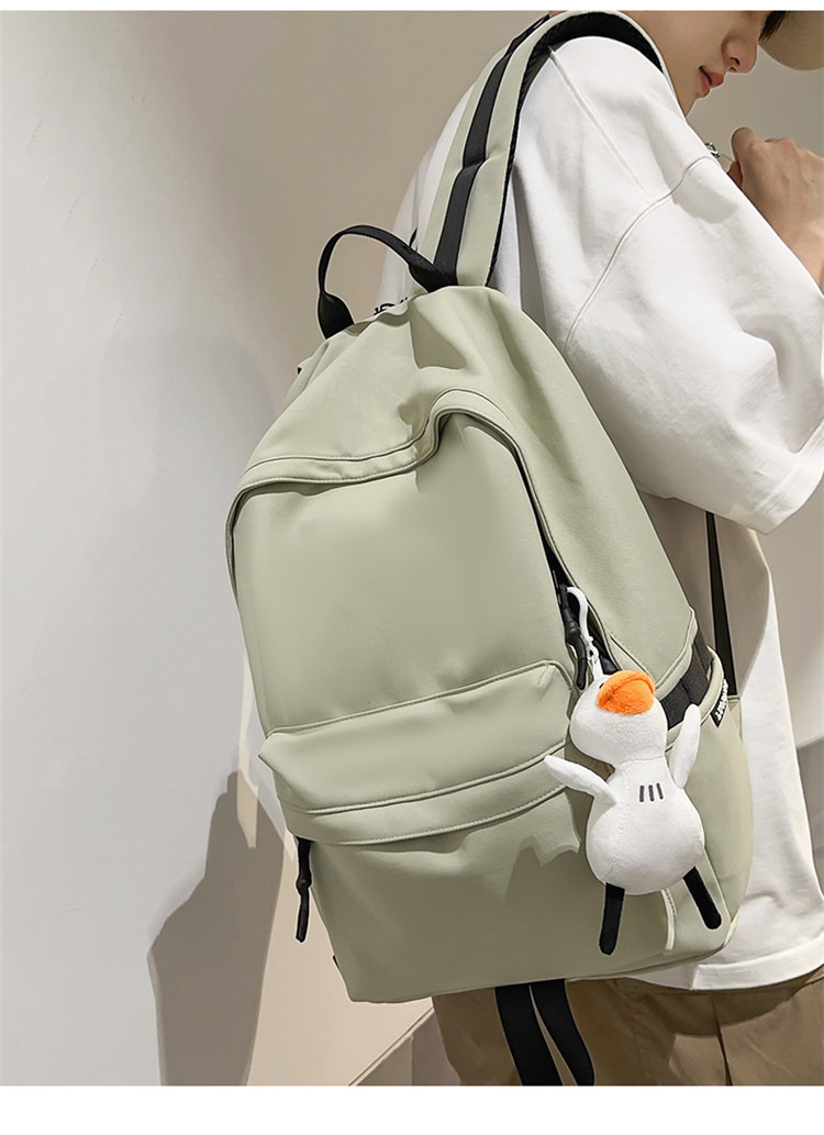 跨境2024新款男简约高中大学生双肩包女休闲大容量初中生旅行背包详情9