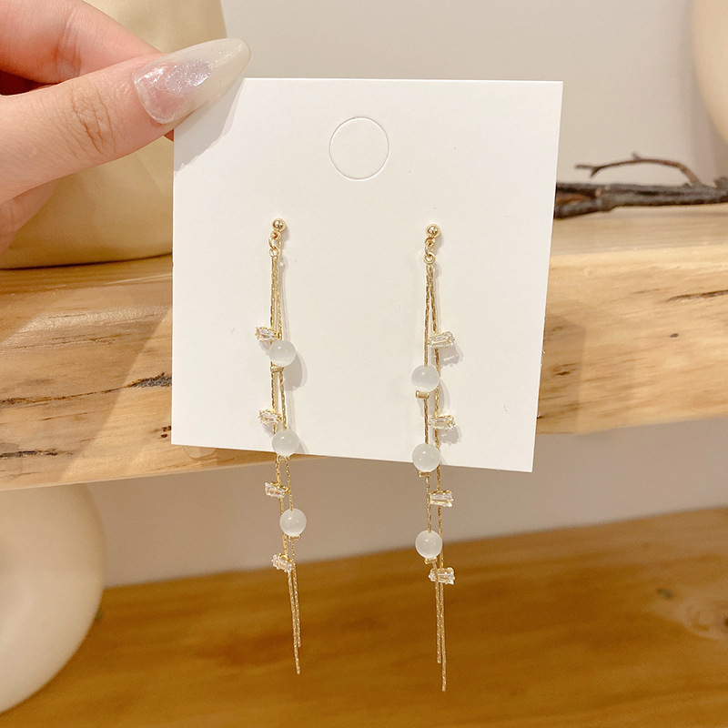 网红爆款猫眼石女式耳环气质百搭耳钉心形耳饰2023年蝴蝶结耳坠详情15