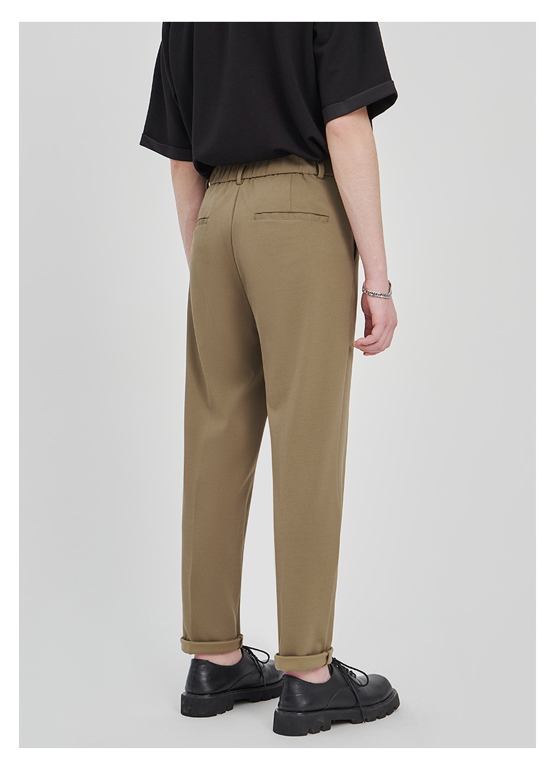 APO男装|宽松西裤男修身九分裤2024春夏抗皱直筒高级感休闲裤男详情14