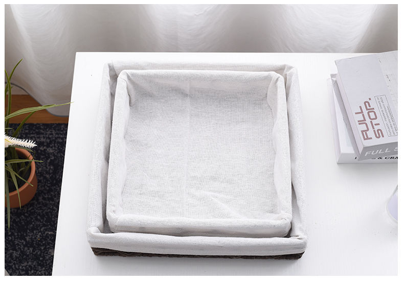 草编收纳筐桌面布艺收纳盒零食玩具化妆品收纳篮钥匙杂物收纳篮子详情15