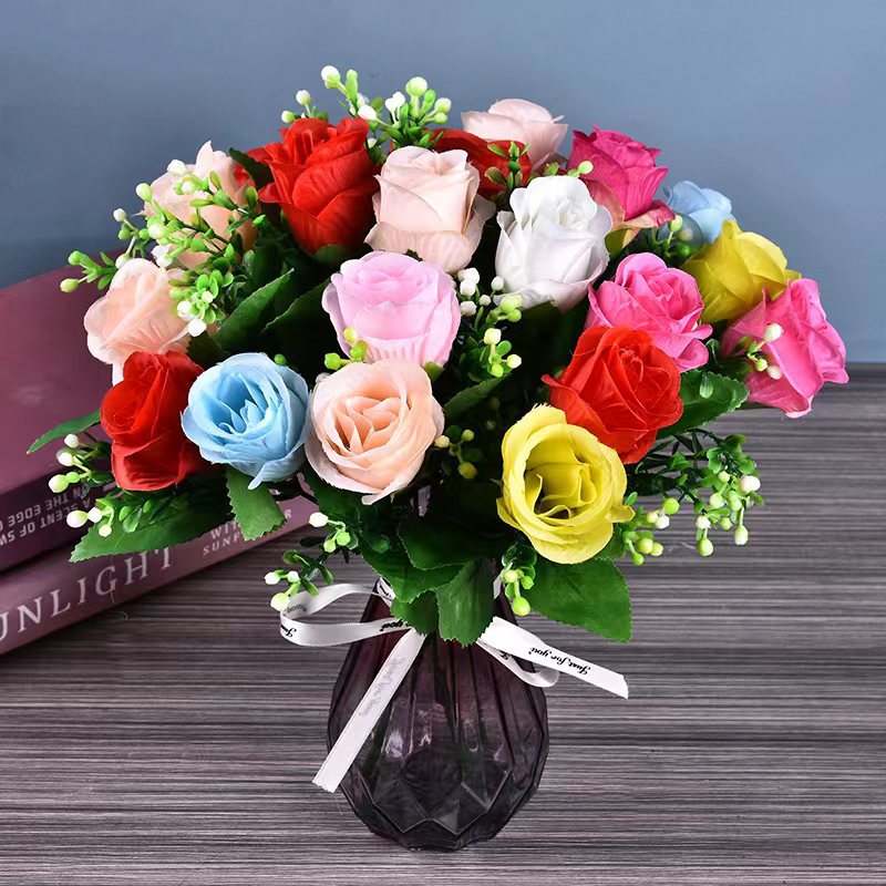 客厅工艺品摆设塑料假花仿真干花束装饰盆栽餐桌绢花茶几摆件花艺详情15