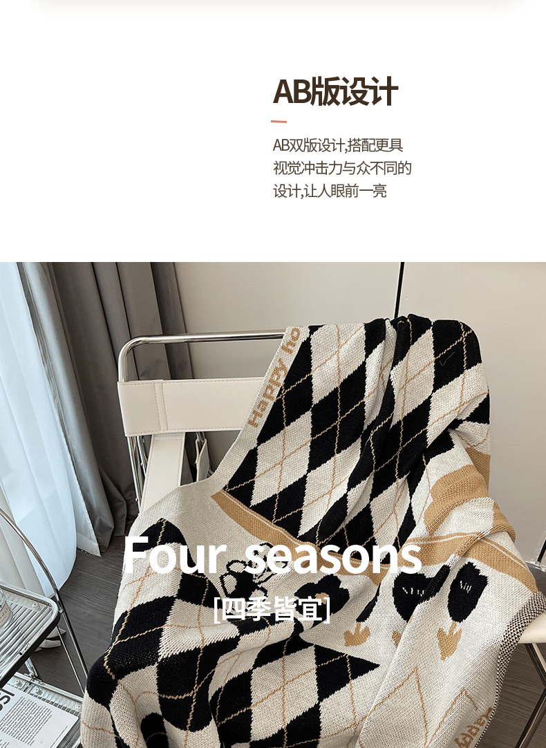 ins summer shawl blankets, nap blankets, sofa blankets, cover blankets, office air conditioning blankets, nap blankets, checkered blankets pic 11