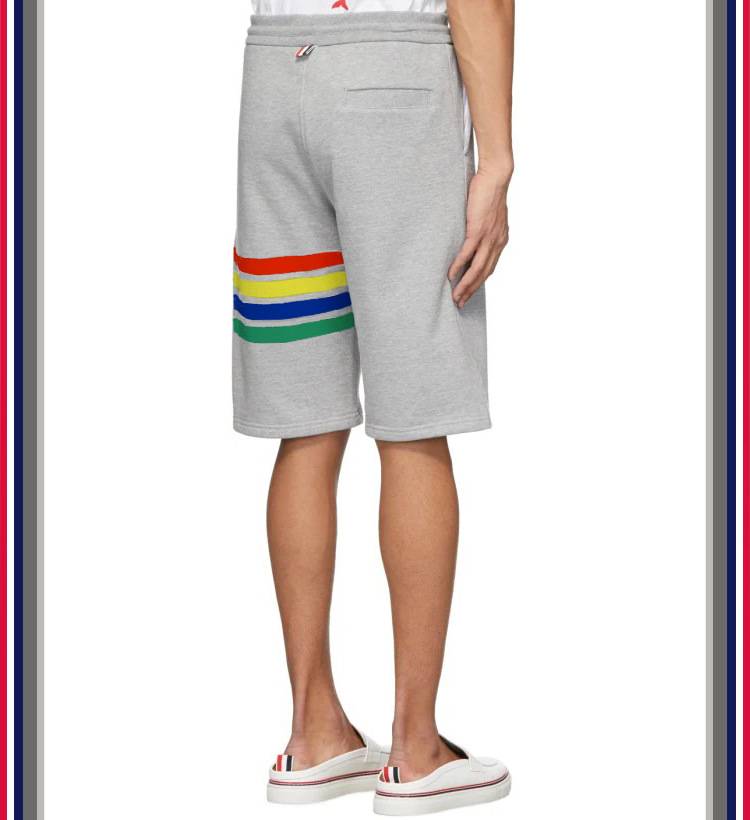 TB teñido teñido cuatro barras rayas moda hombre verano moda pantalones de algodón moda marca pantalones medios pantalones deportivos pantalones casuales hombres pic 59