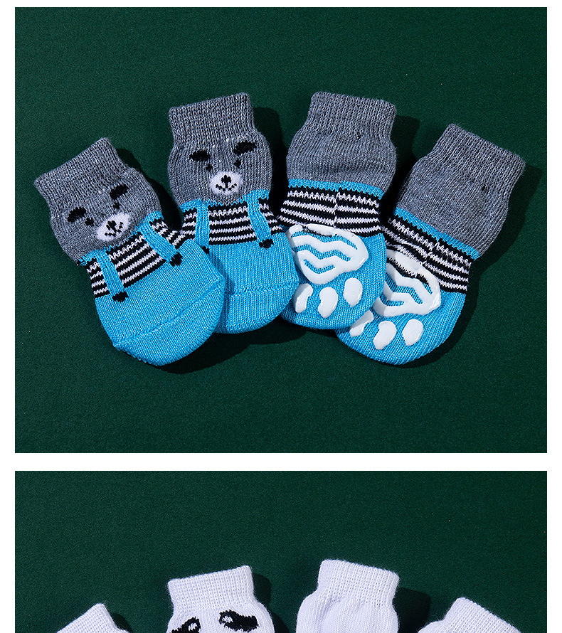 Calcetines para mascotas calientes lindos divertidos moe favorite pies de alta calidad antideslizante inferior transpirable cómodo pet calcetines para perros pic 12