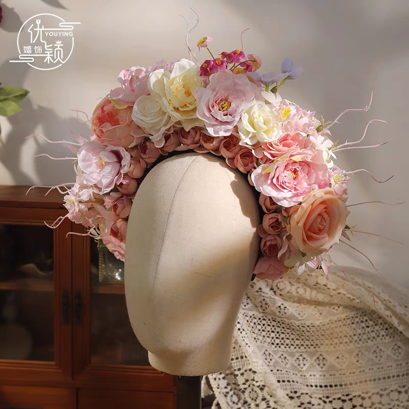 福建泉州浔埔女簪花头饰民族风花围高颜值爆款仿真花泉州簪花新款详情20